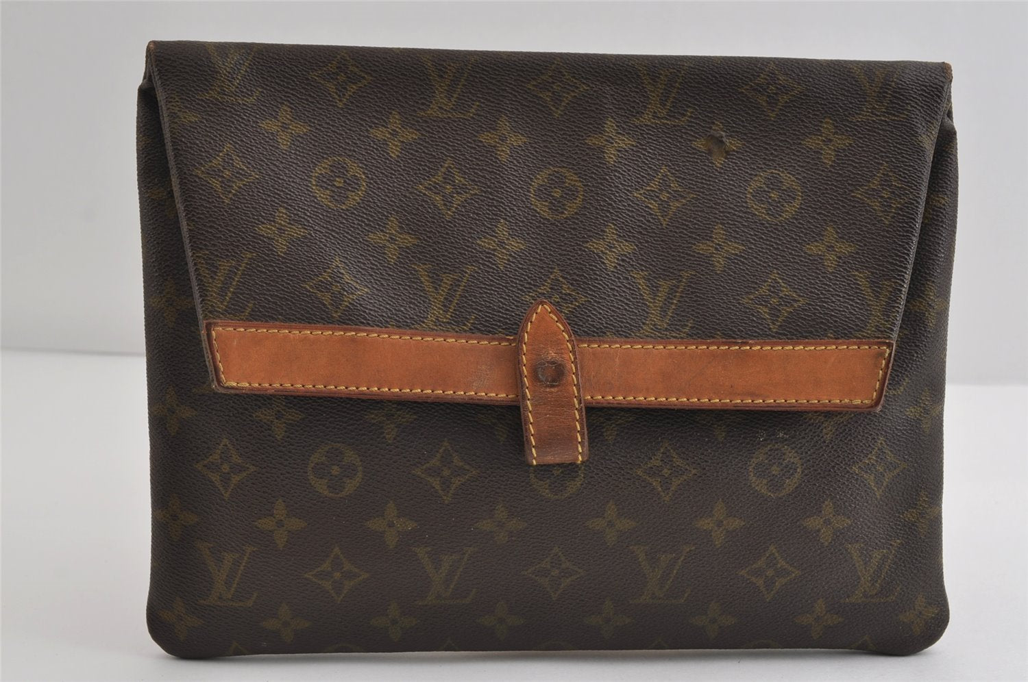 Auth Louis Vuitton Monogram Pochette Pliante Clutch Hand Bag Old Model LV 8813I