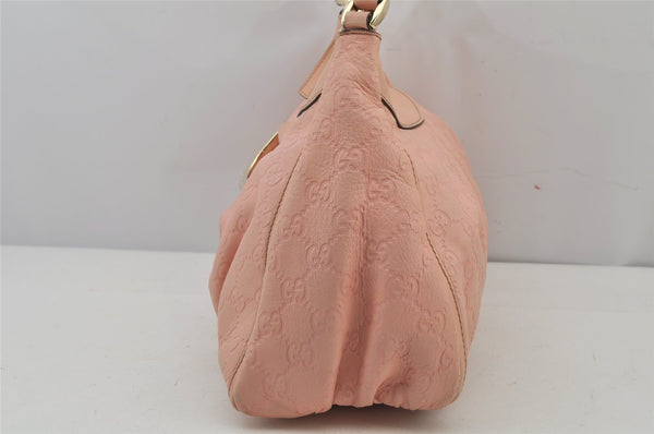 Authentic GUCCI Guccissima Abbey Shoulder Hand Bag GG Leather 190525 Pink 8813J