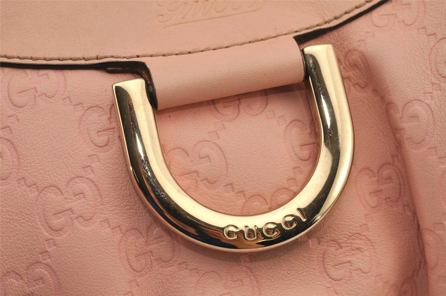 Authentic GUCCI Guccissima Abbey Shoulder Hand Bag GG Leather 190525 Pink 8813J