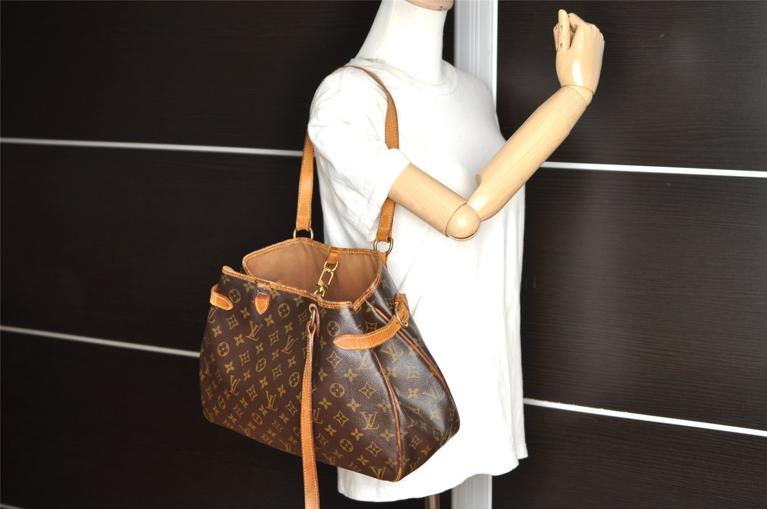 Auth Louis Vuitton Monogram Batignolles Horizontal Tote Bag M51154 LV Junk 8814I