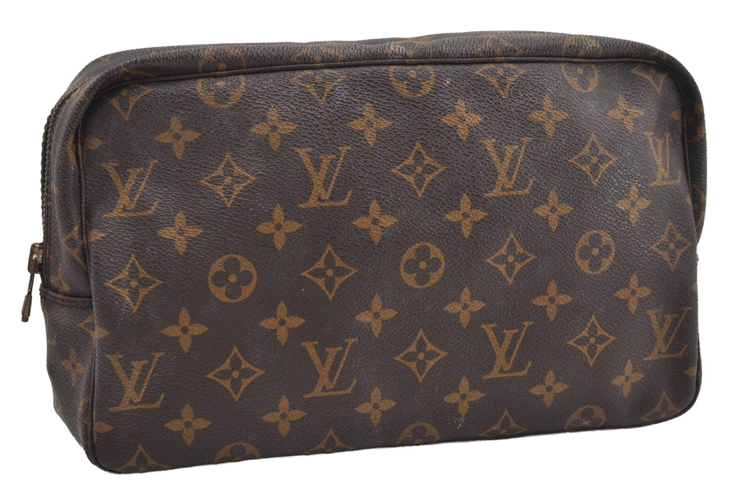 Auth Louis Vuitton Monogram Trousse Toilette 28 Clutch Hand Bag M47522 LV 8815I