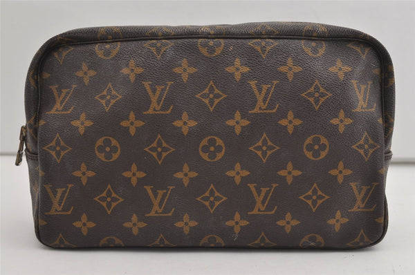 Auth Louis Vuitton Monogram Trousse Toilette 28 Clutch Hand Bag M47522 LV 8815I