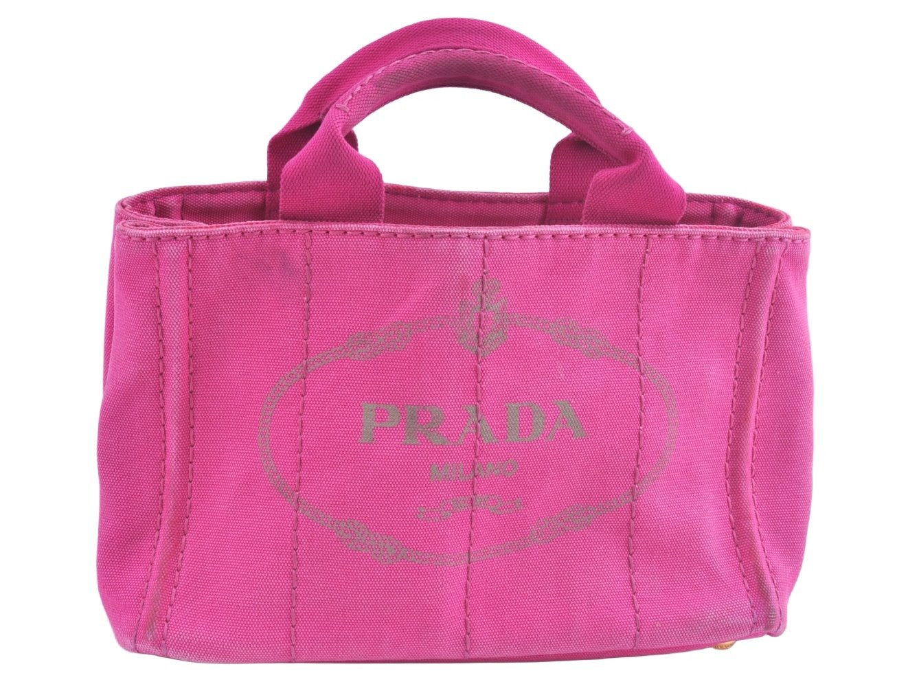 Authentic PRADA Vintage Canapa SS Denim Shoulder Hand Bag Purse Pink 8816J