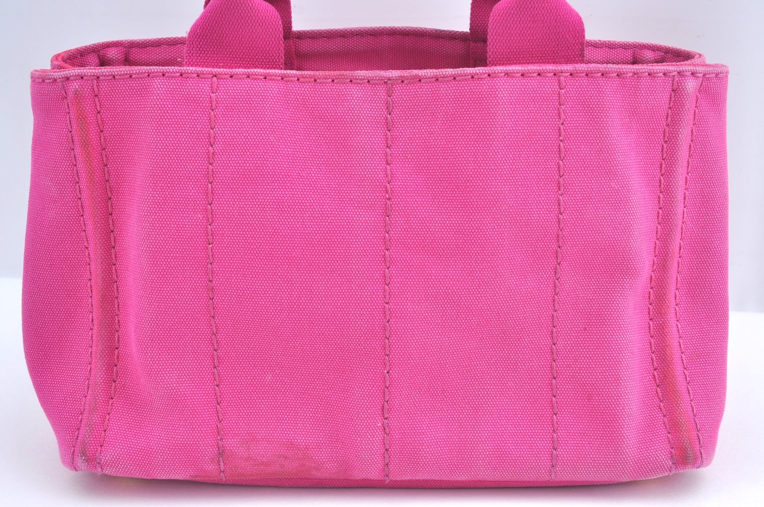 Authentic PRADA Vintage Canapa SS Denim Shoulder Hand Bag Purse Pink 8816J