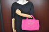 Authentic PRADA Vintage Canapa SS Denim Shoulder Hand Bag Purse Pink 8816J