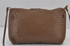 Authentic BOTTEGA VENETA Intrecciato Leather Shoulder Cross Body Bag Brown 8817J