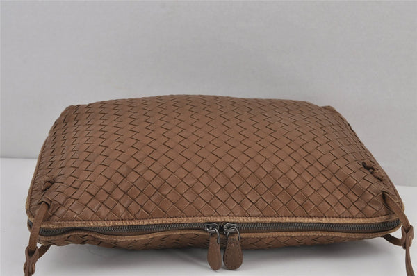 Authentic BOTTEGA VENETA Intrecciato Leather Shoulder Cross Body Bag Brown 8817J