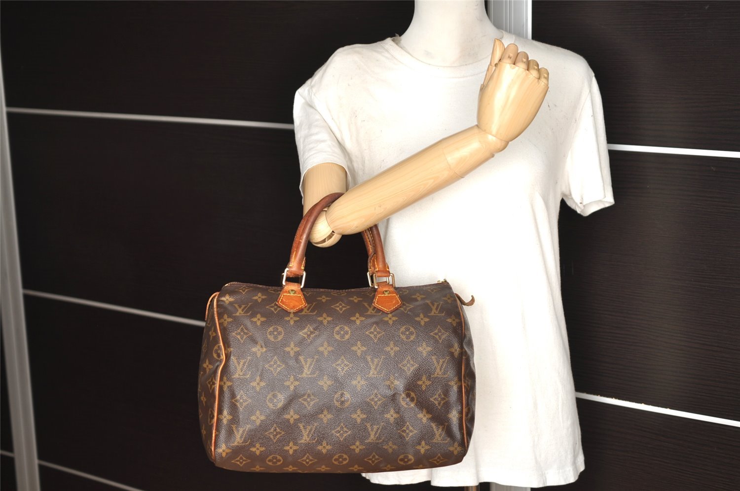 Authentic Louis Vuitton Monogram Speedy 30 Hand Boston Bag M41526 Junk 8818I