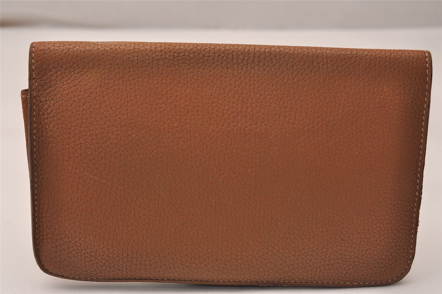 Authentic HERMES Dogon GM Leather Long Wallet Purse Brown 8821J