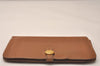 Authentic HERMES Dogon GM Leather Long Wallet Purse Brown 8821J