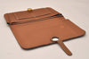 Authentic HERMES Dogon GM Leather Long Wallet Purse Brown 8821J