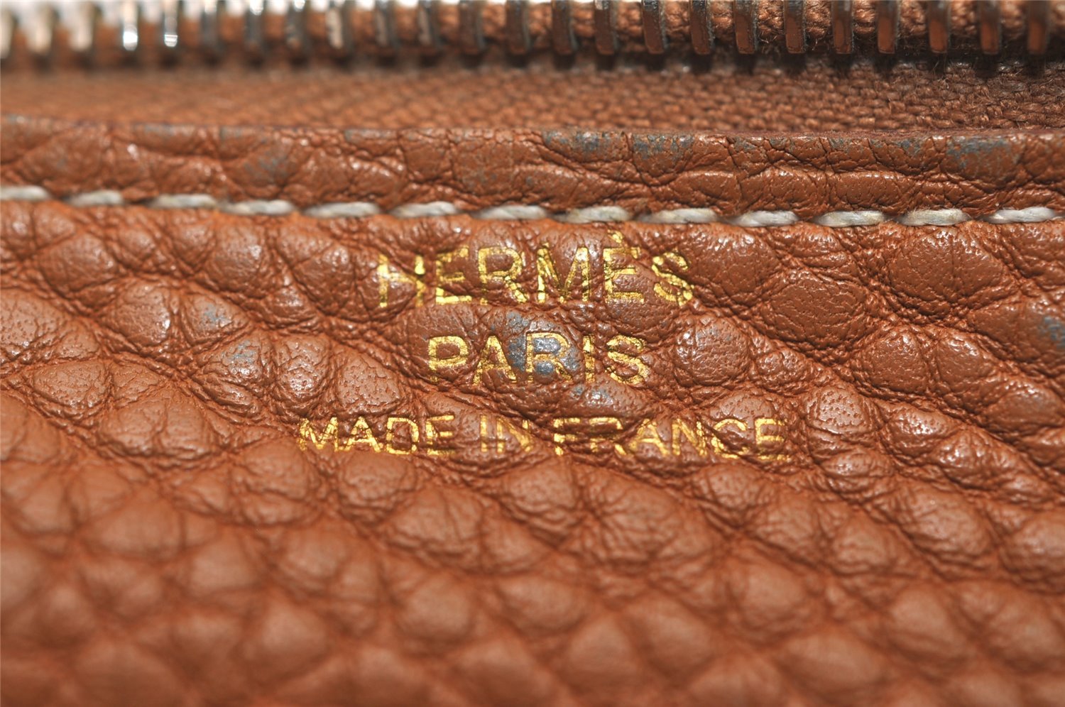 Authentic HERMES Dogon GM Leather Long Wallet Purse Brown 8821J