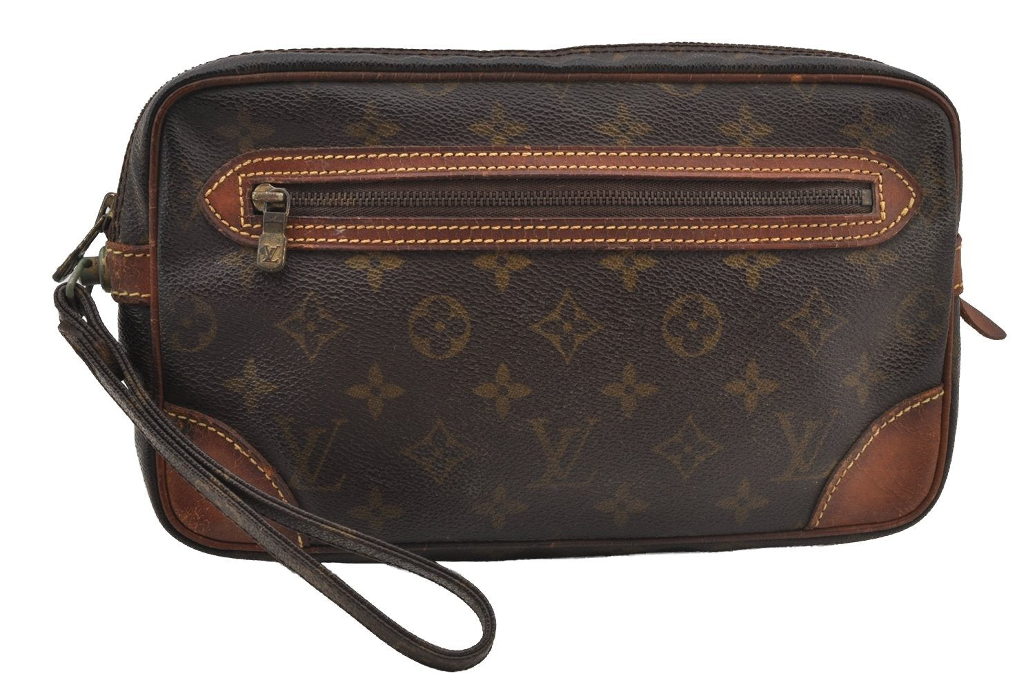 Authentic Louis Vuitton Monogram Marly Dragonne GM M51825 Clutch Hand Bag 8822I
