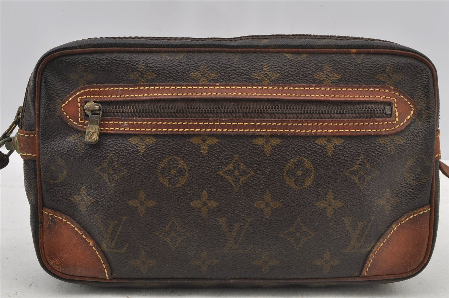Authentic Louis Vuitton Monogram Marly Dragonne GM M51825 Clutch Hand Bag 8822I
