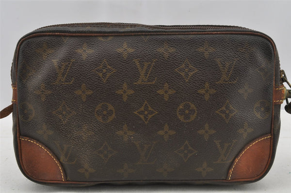 Authentic Louis Vuitton Monogram Marly Dragonne GM M51825 Clutch Hand Bag 8822I