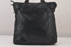 Authentic PRADA Vintage Leather 2Way Shoulder Tote Bag Black 8822M