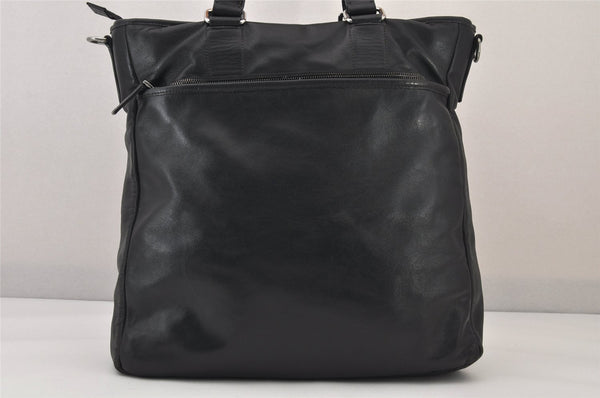 Authentic PRADA Vintage Leather 2Way Shoulder Tote Bag Black 8822M