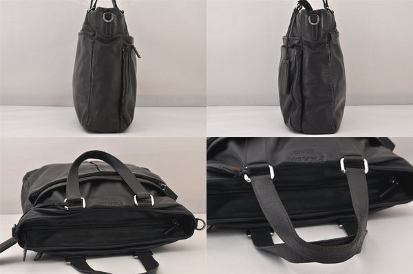 Authentic PRADA Vintage Leather 2Way Shoulder Tote Bag Black 8822M