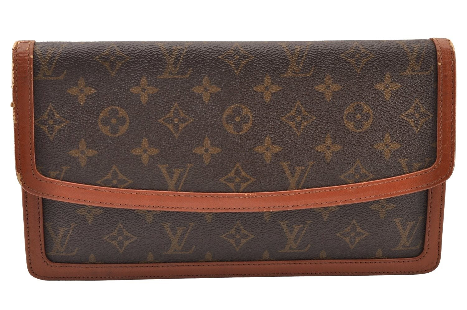 Auth Louis Vuitton Monogram Pochette Dame GM Clutch Hand Bag Old Model LV 8824I