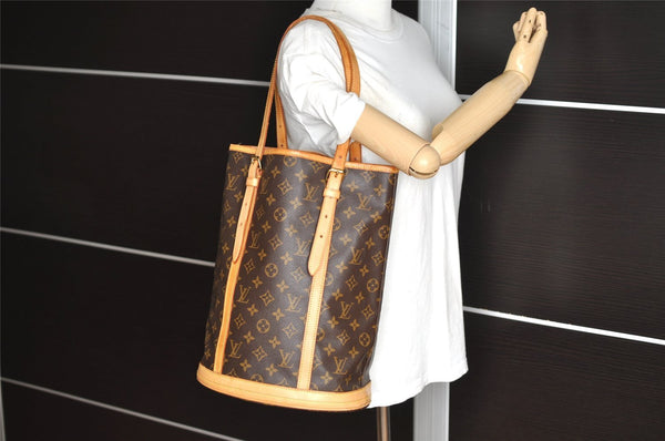 Authentic Louis Vuitton Monogram Bucket GM Shoulder Tote Bag M42236 Junk 8825I