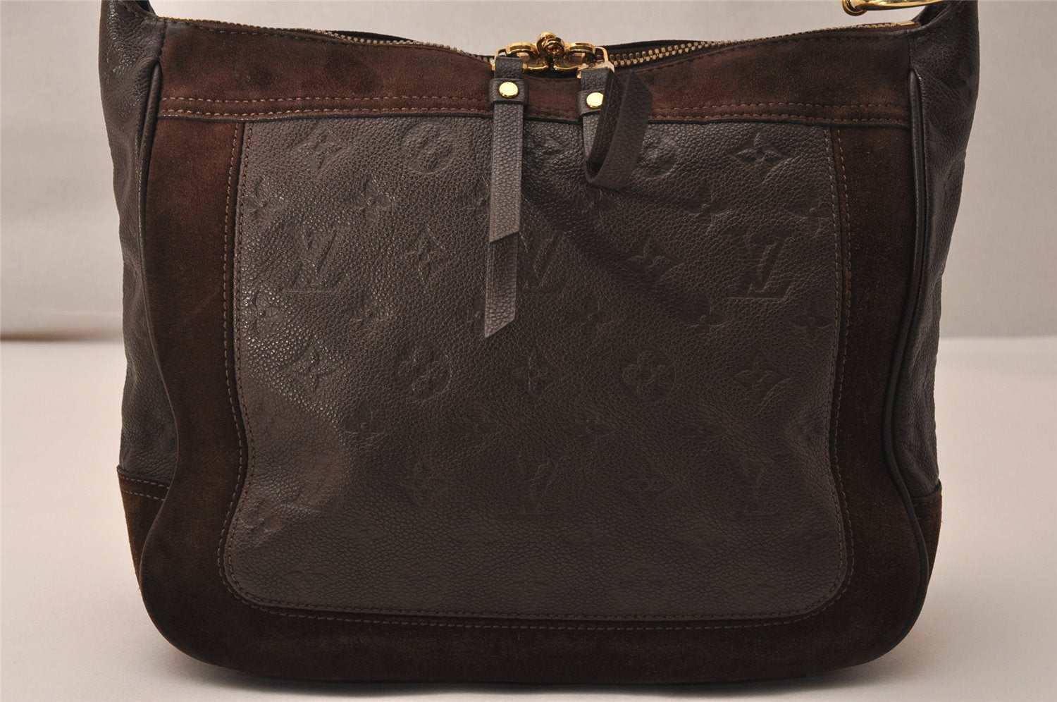 Auth Louis Vuitton Monogram Empreinte Audacieuse PM Shoulder Bag Brown LV 8825J