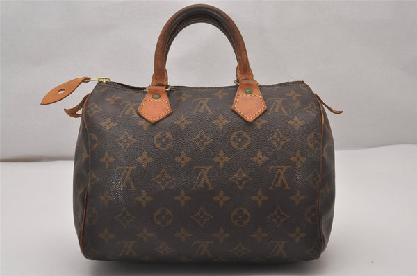 Authentic Louis Vuitton Monogram Speedy 25 Boston Hand Bag M41528 LV 8826I