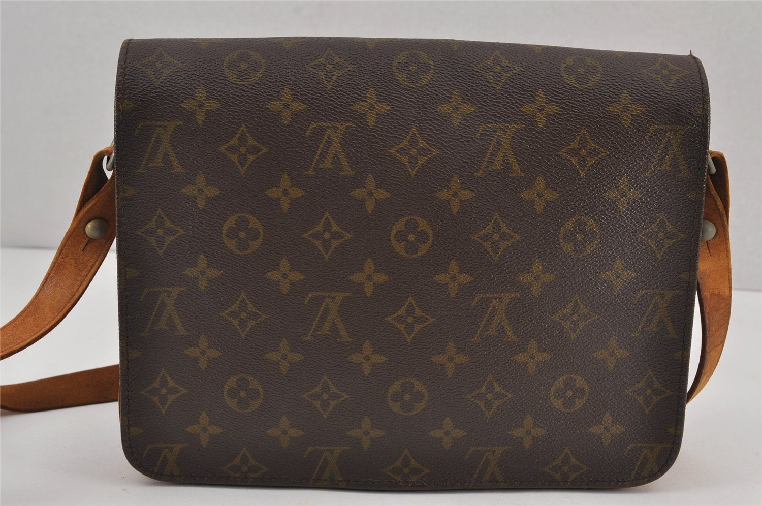Authentic Louis Vuitton Monogram Cartouchiere GM Shoulder Bag Old Model 8829J
