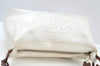 Authentic CHANEL Vintage Caviar Skin Shoulder Hand Bag Purse White 8831H