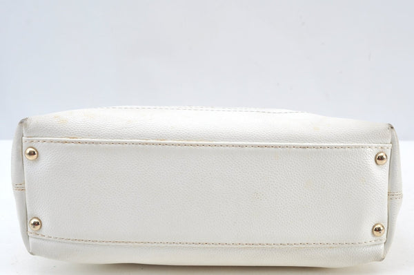 Authentic CHANEL Vintage Caviar Skin Shoulder Hand Bag Purse White 8831H