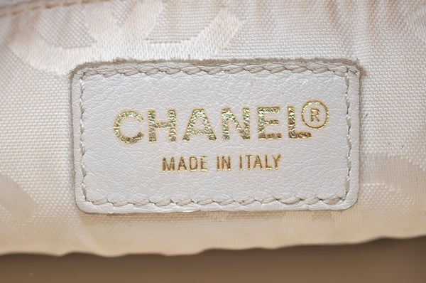 Authentic CHANEL Vintage Caviar Skin Shoulder Hand Bag Purse White 8831H