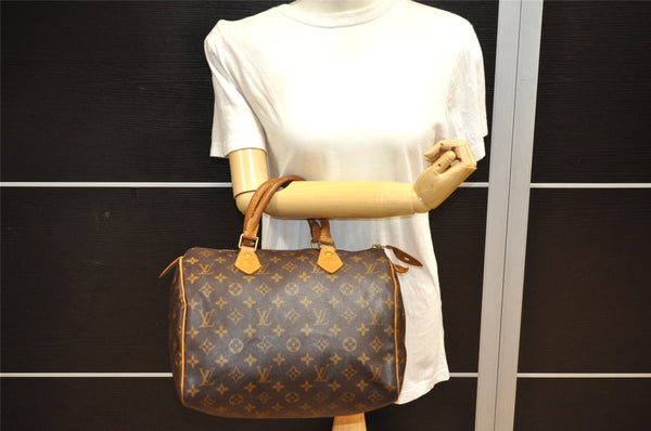 Authentic Louis Vuitton Monogram Speedy 30 Hand Boston Bag M41526 LV 8831J