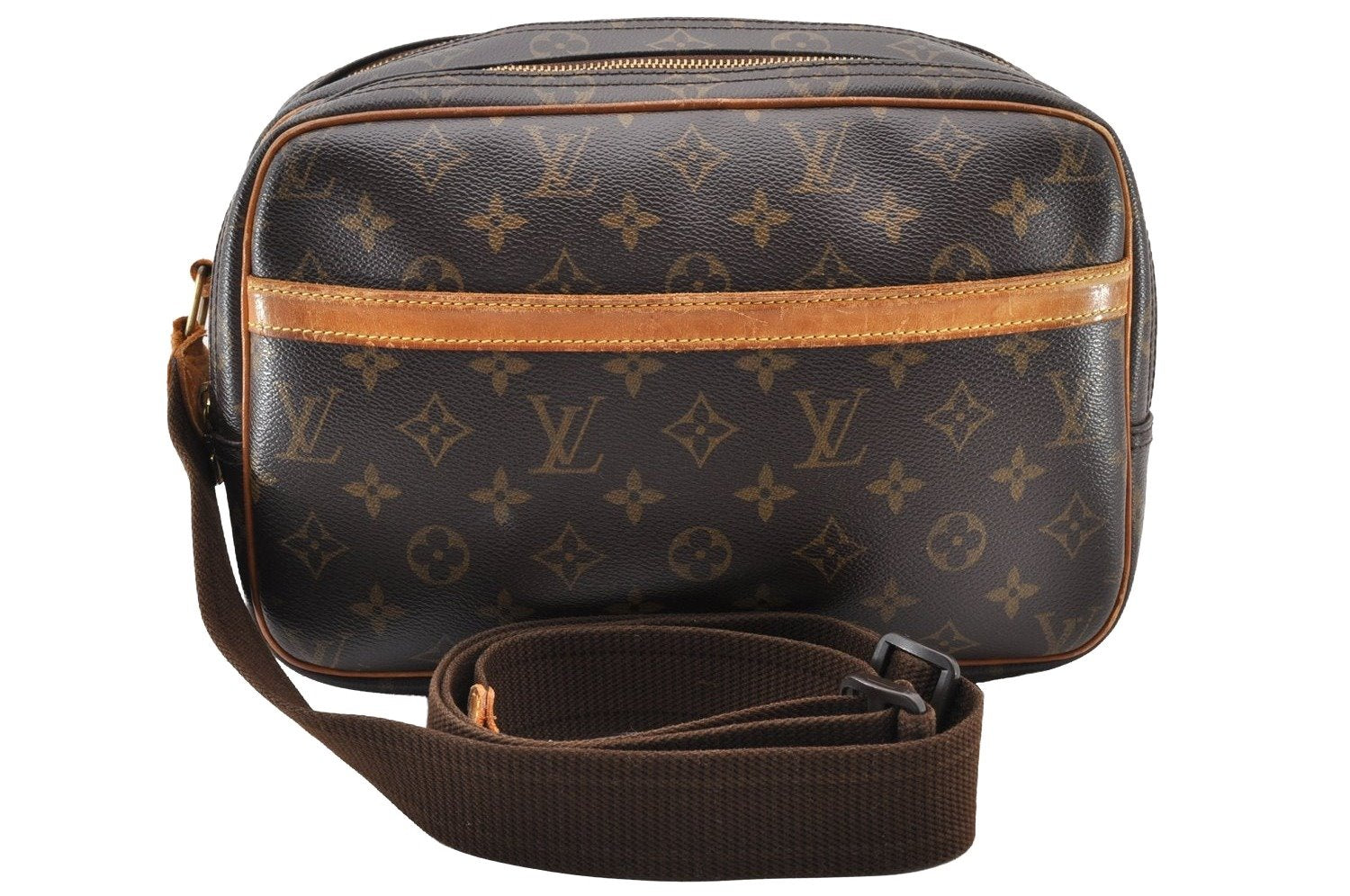 Authentic Louis Vuitton Monogram Reporter PM Shoulder Bag M45254 Junk 8832I