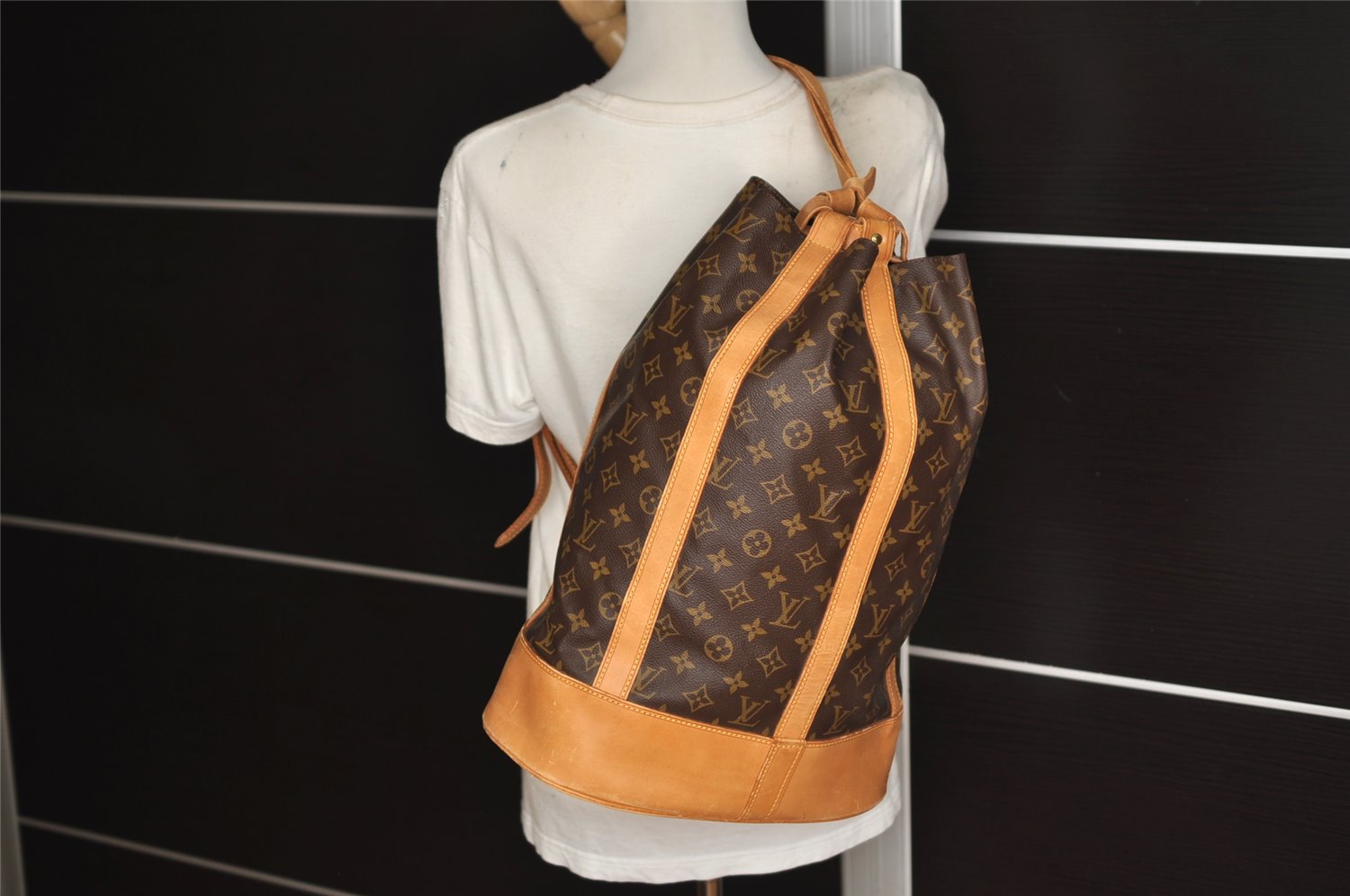Authentic Louis Vuitton Monogram Randonnee GM Shoulder Bag M42244 LV 8835J