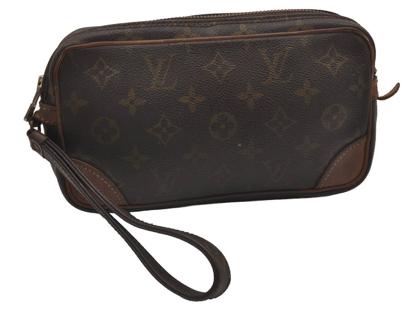Auth Louis Vuitton Monogram Marly Dragonne PM Clutch Hand Bag Old Model LV 8836I