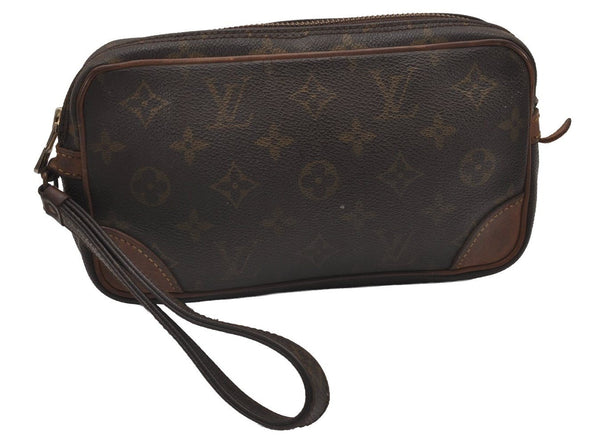 Auth Louis Vuitton Monogram Marly Dragonne PM Clutch Hand Bag Old Model LV 8836I