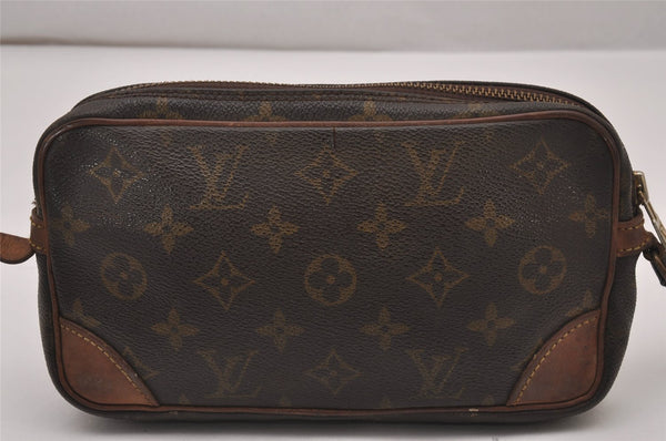 Auth Louis Vuitton Monogram Marly Dragonne PM Clutch Hand Bag Old Model LV 8836I
