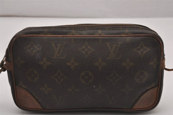 Auth Louis Vuitton Monogram Marly Dragonne PM Clutch Hand Bag Old Model LV 8836I