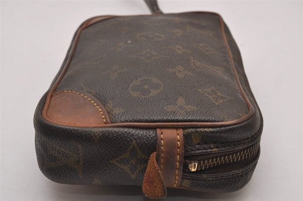 Auth Louis Vuitton Monogram Marly Dragonne PM Clutch Hand Bag Old Model LV 8836I