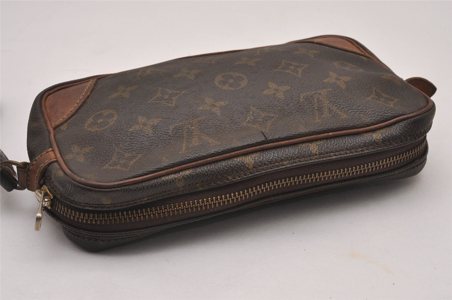 Auth Louis Vuitton Monogram Marly Dragonne PM Clutch Hand Bag Old Model LV 8836I