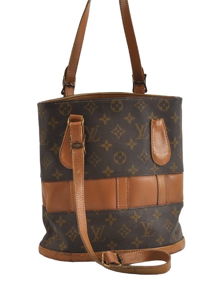 Auth Louis Vuitton Monogram Bucket PM Shoulder Tote Bag USA Model LV Junk 8838I