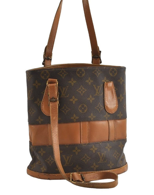 Auth Louis Vuitton Monogram Bucket PM Shoulder Tote Bag USA Model LV Junk 8838I