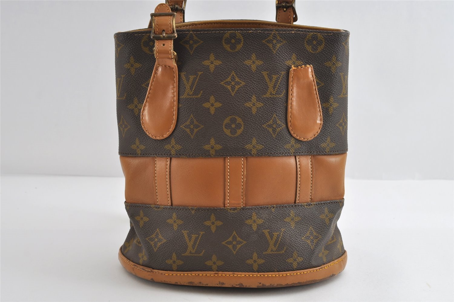 Auth Louis Vuitton Monogram Bucket PM Shoulder Tote Bag USA Model LV Junk 8838I