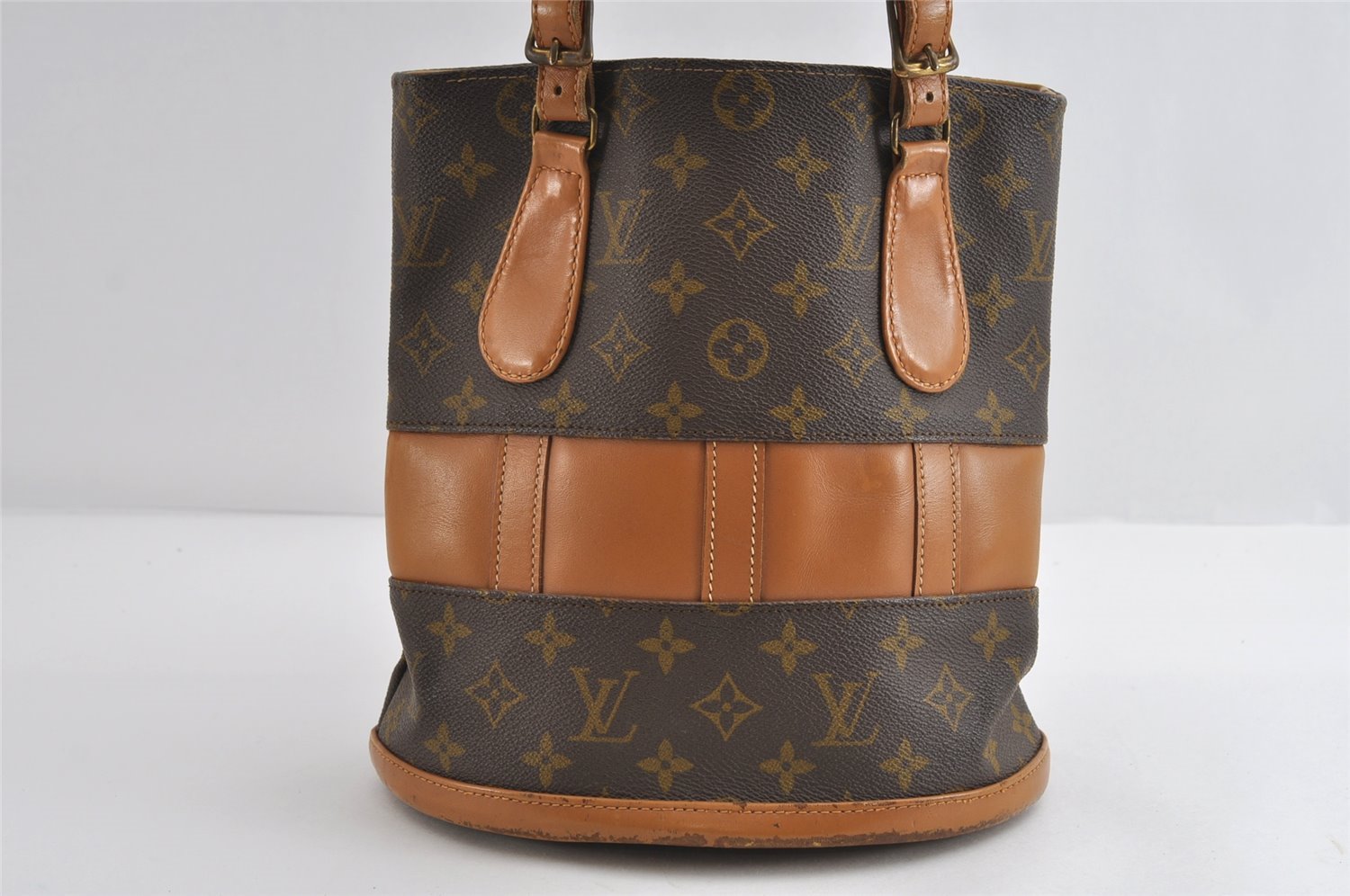 Auth Louis Vuitton Monogram Bucket PM Shoulder Tote Bag USA Model LV Junk 8838I