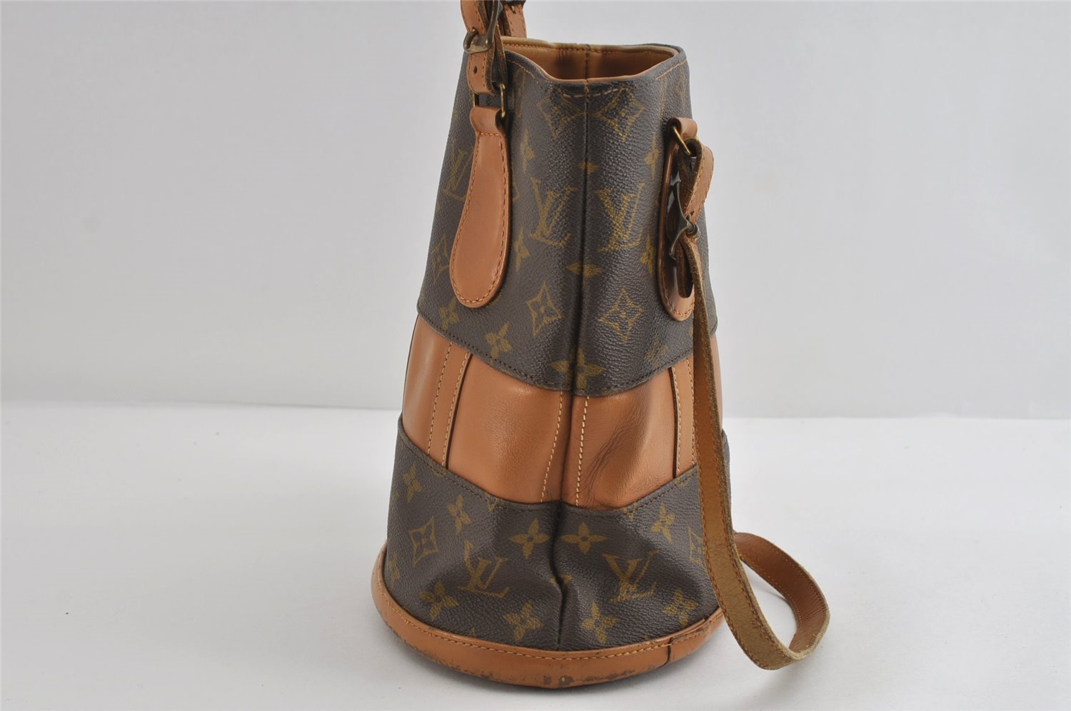 Auth Louis Vuitton Monogram Bucket PM Shoulder Tote Bag USA Model LV Junk 8838I