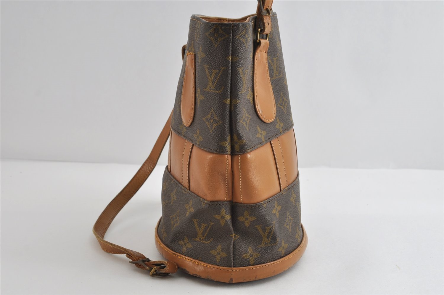 Auth Louis Vuitton Monogram Bucket PM Shoulder Tote Bag USA Model LV Junk 8838I