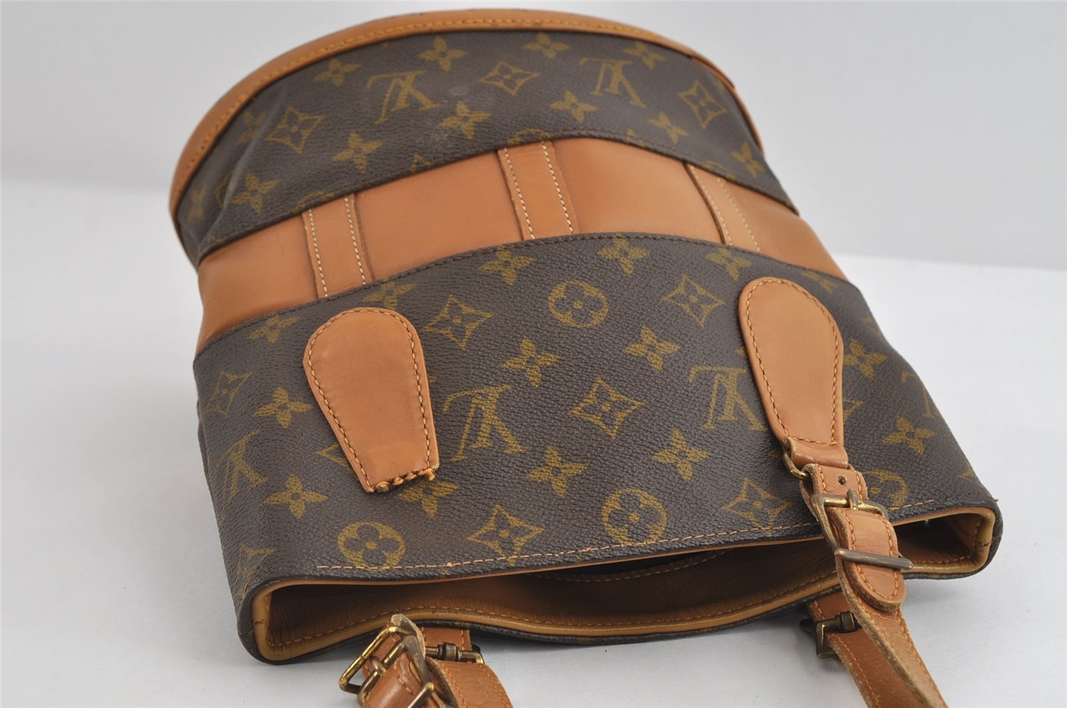 Auth Louis Vuitton Monogram Bucket PM Shoulder Tote Bag USA Model LV Junk 8838I