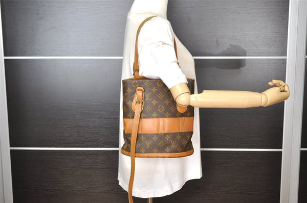 Auth Louis Vuitton Monogram Bucket PM Shoulder Tote Bag USA Model LV Junk 8838I