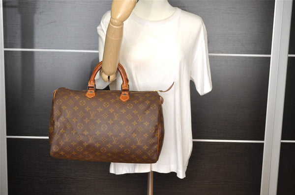 Authentic Louis Vuitton Monogram Speedy 35 Hand Boston Bag Old Model LV 8840I