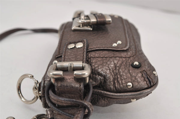 Authentic Chloe Vintage Mini Paddington Leather Hand Bag Pouch Purse Gray 8840J