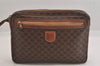 Authentic CELINE Macadam Blason Clutch Hand Bag Purse PVC Leather Brown 8840M